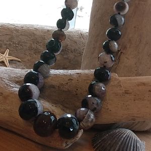 Graduated Agate Rondelle Necklace